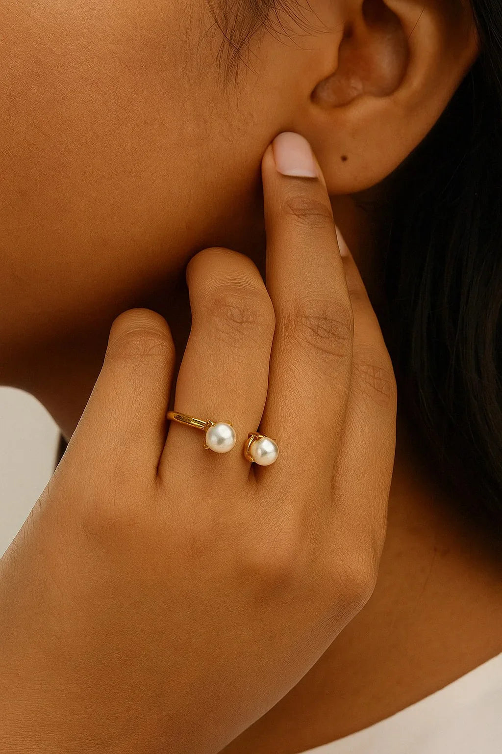Aura Twin Pearl Ring - Etara