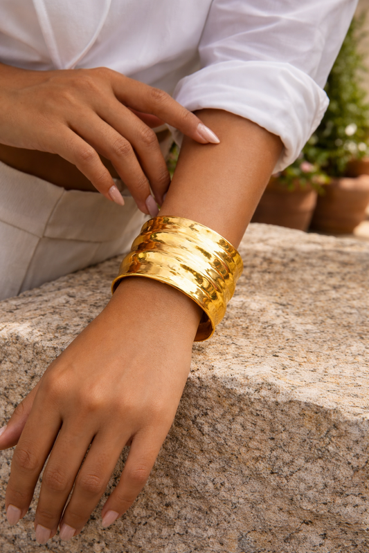 Gold cuff bracelet